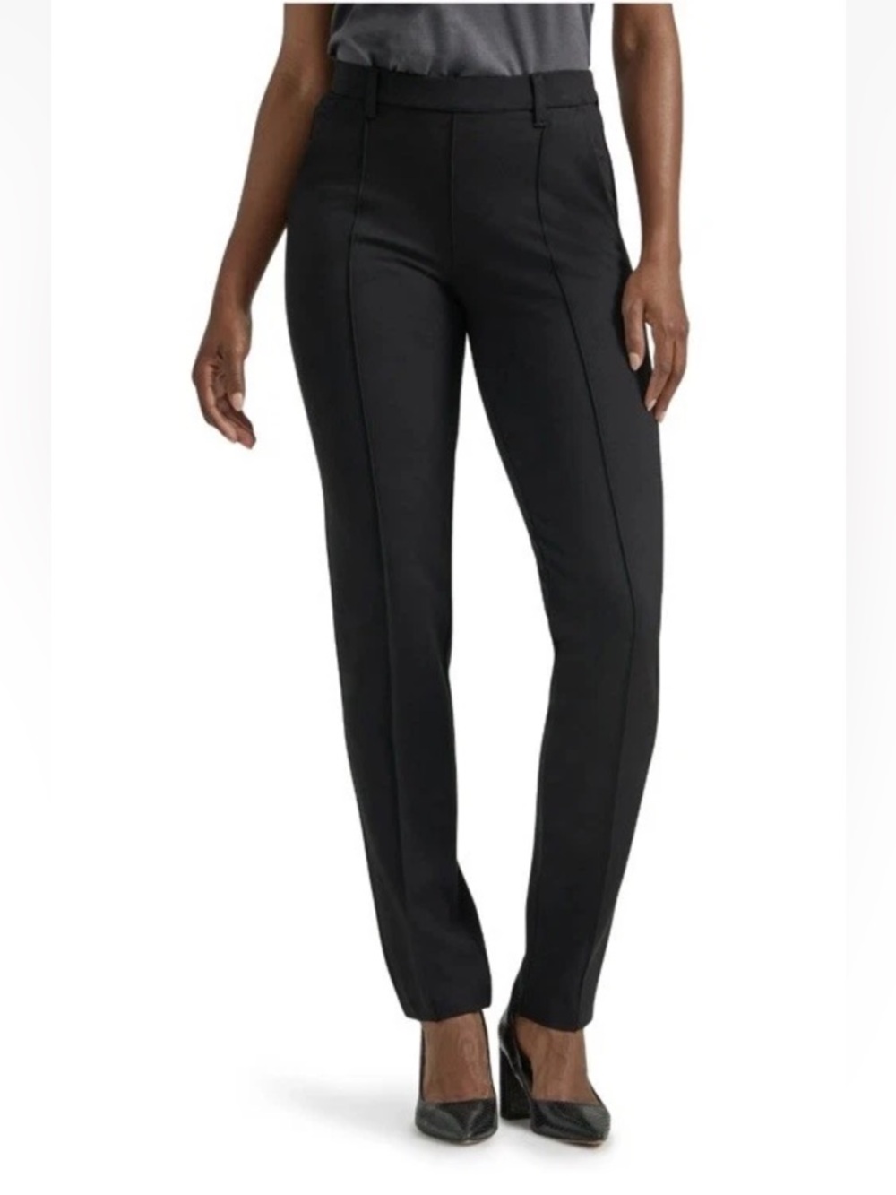 Lee Women's Ultra Lux Comfort Any Wear Straight Leg Pant Solid Black Size 16 M